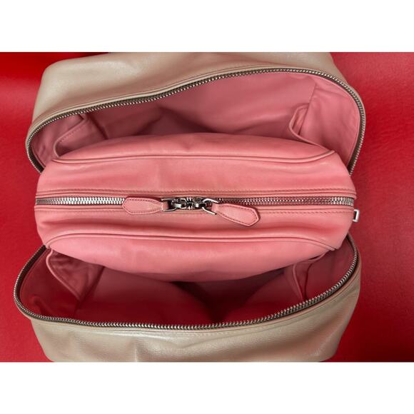 Prada Inside Bauletto Soft Taupe & Pink Calfskin Stylish Shoulder Crossbody Bag - Picture 12 of 16
